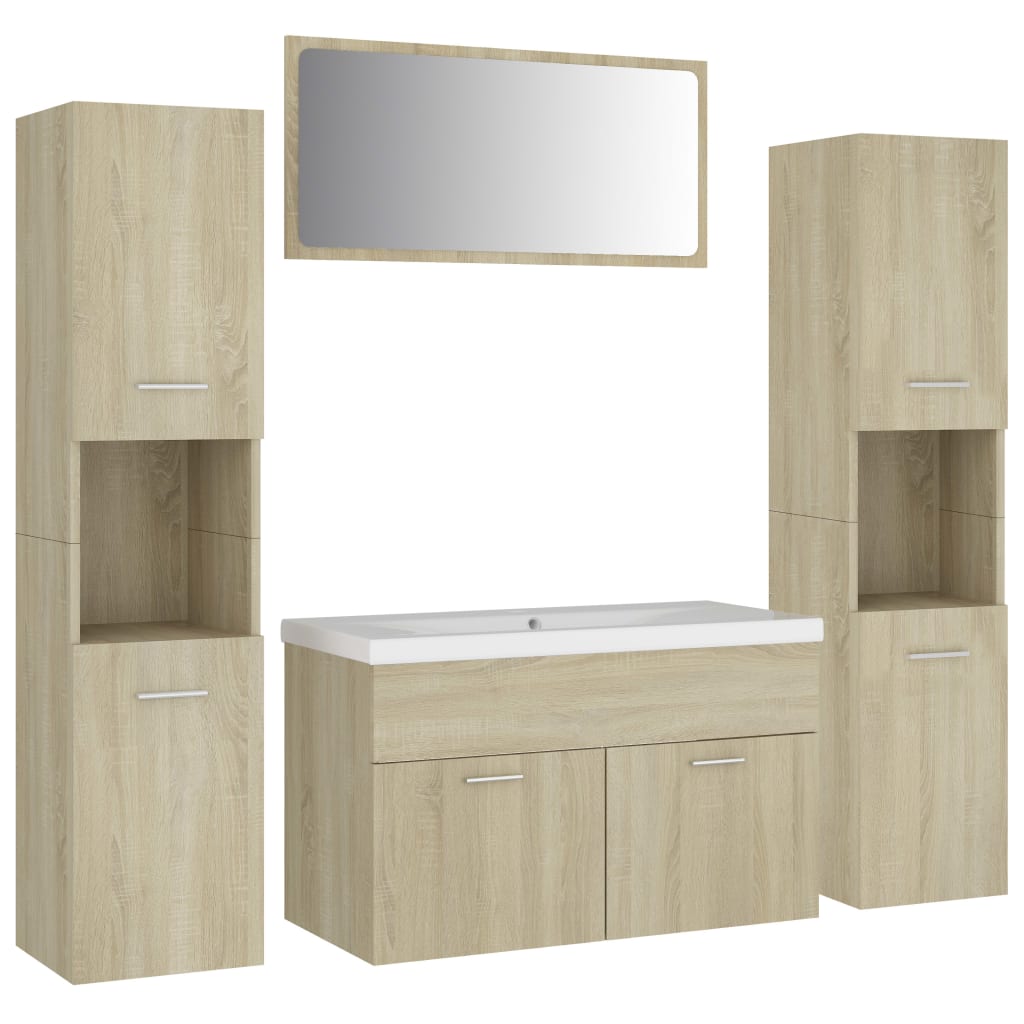 Bathroom Furniture Set And Sonoma Oak White 3071230