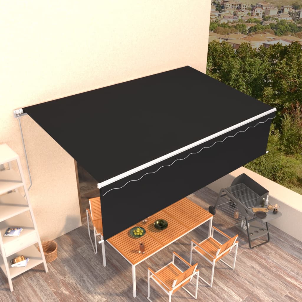 Manual Retractable Awning With Blind Anthracite 3069339