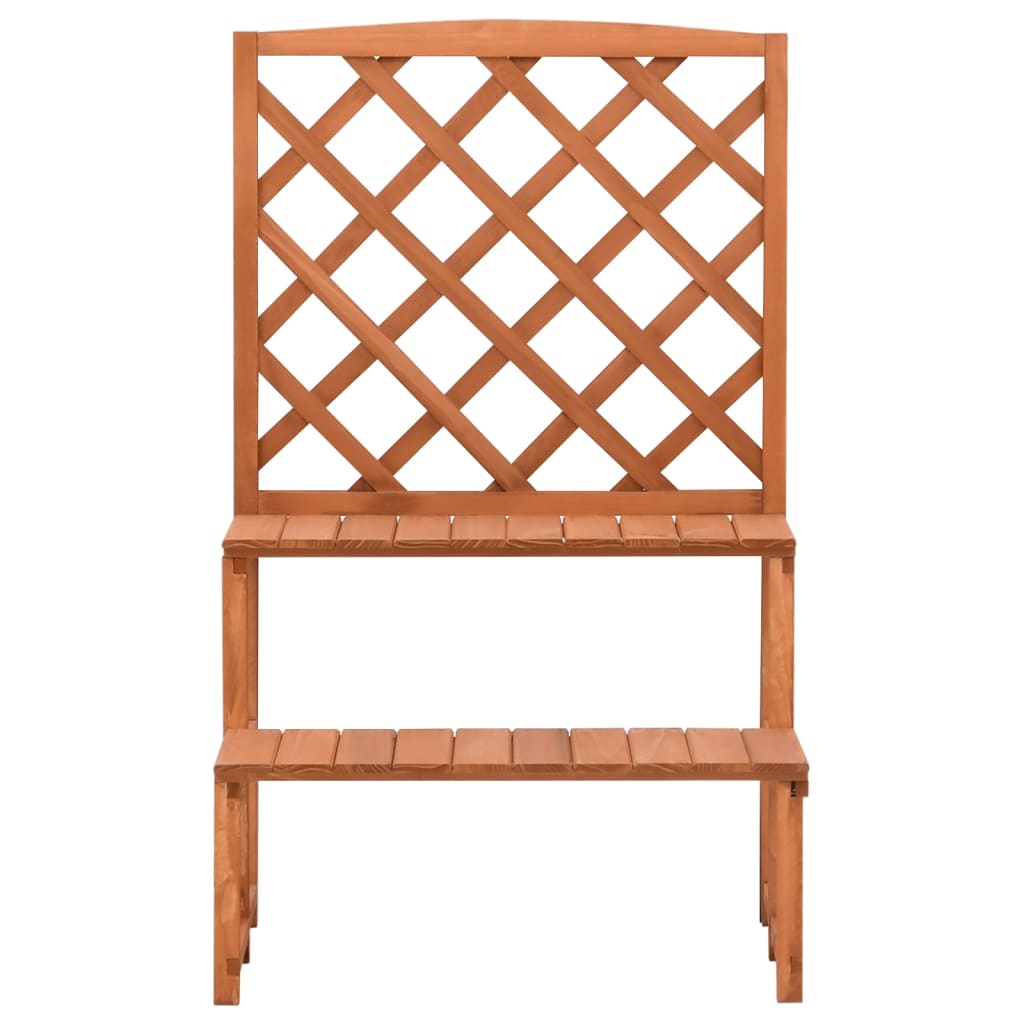 Plant Stand With Trellis Solid Fir Wood Brown 316413