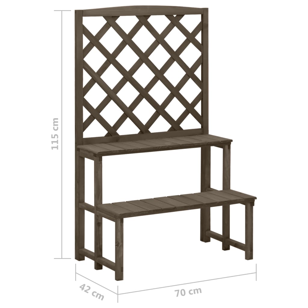 Plant Stand With Trellis Solid Fir Wood Brown 316413