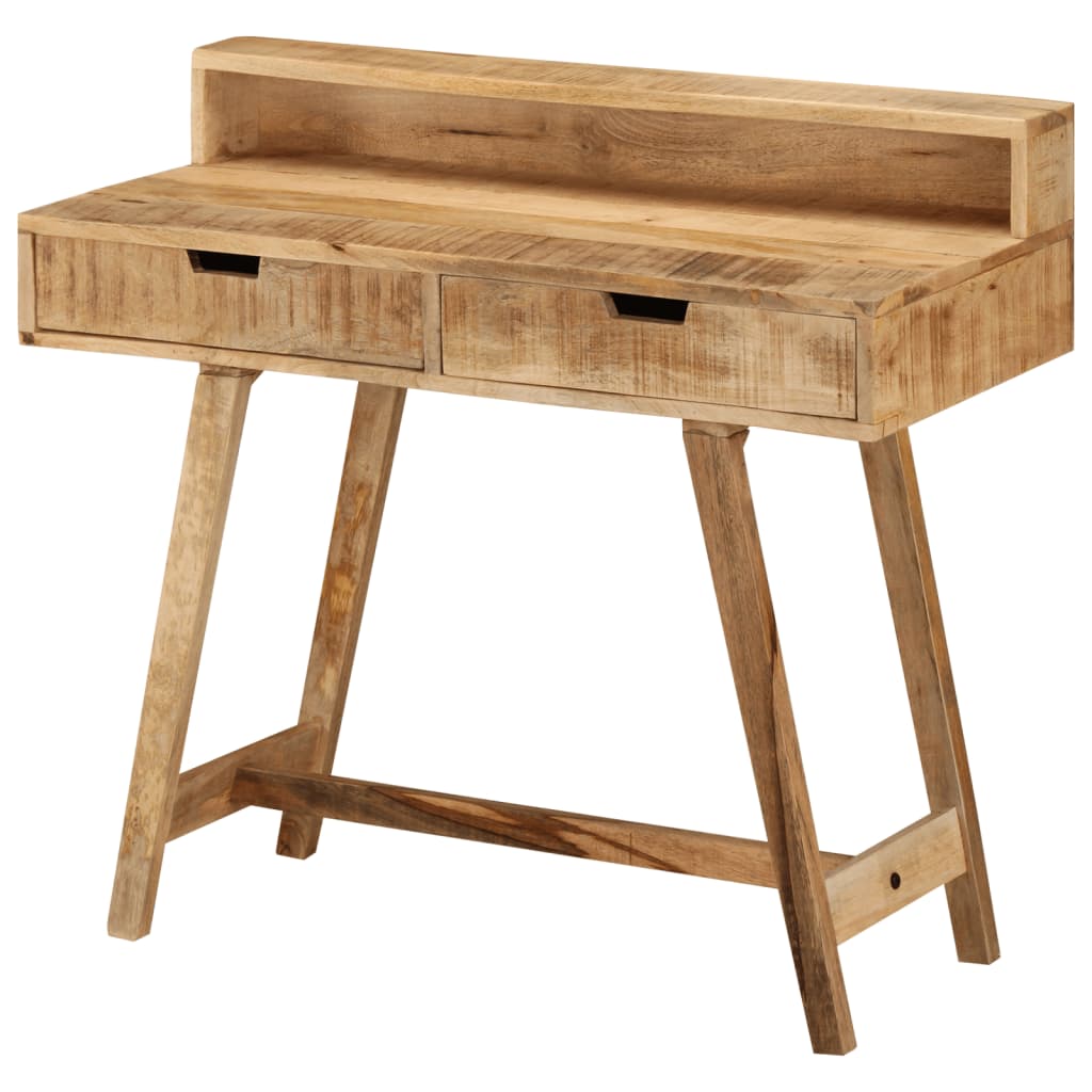 Desk Solid Rough Mango Wood Brown 328269