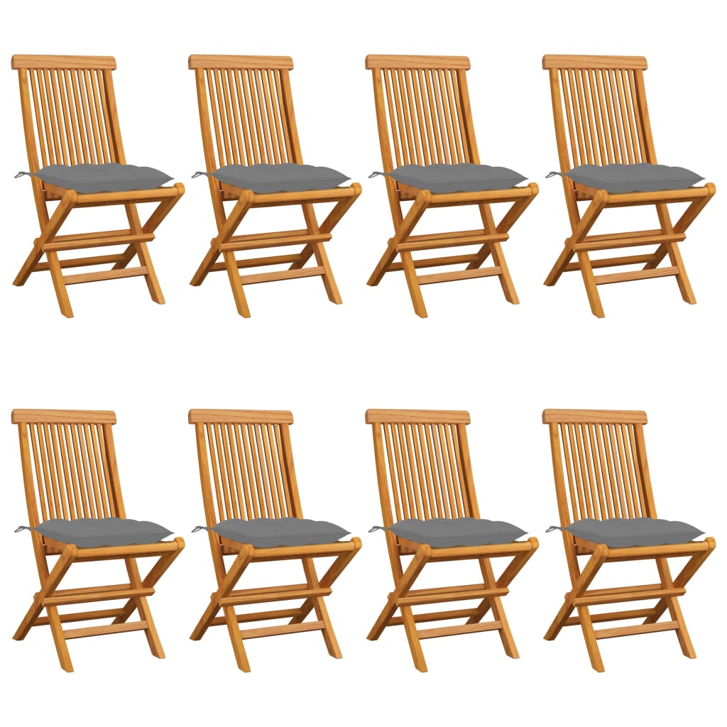 Patio Chairs With Anthracite Cushions Solid Teak Woo 3072932