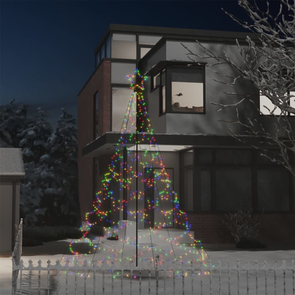 Christmas Tree With Metal Post Leds Colorful Multico 328631