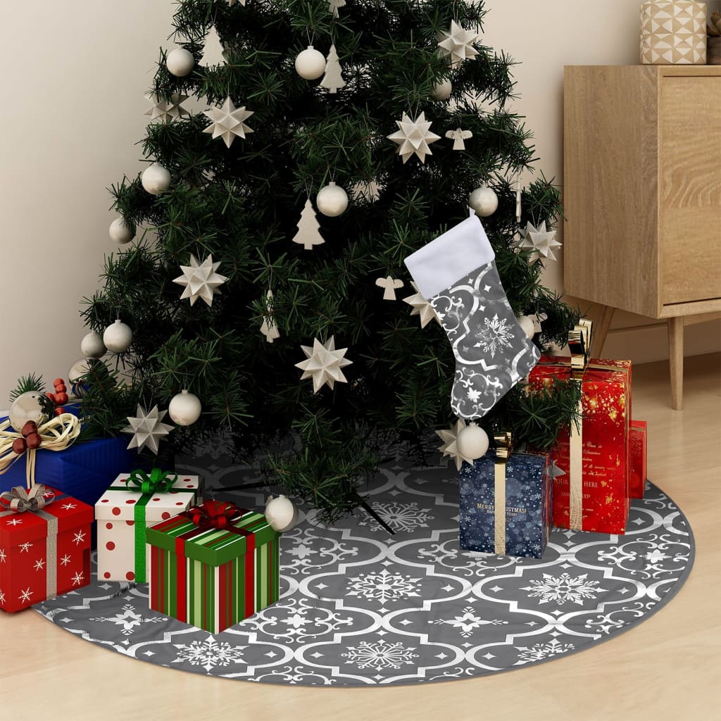 Luxury Christmas Tree Skirt With Sock Fabric Blue 330280