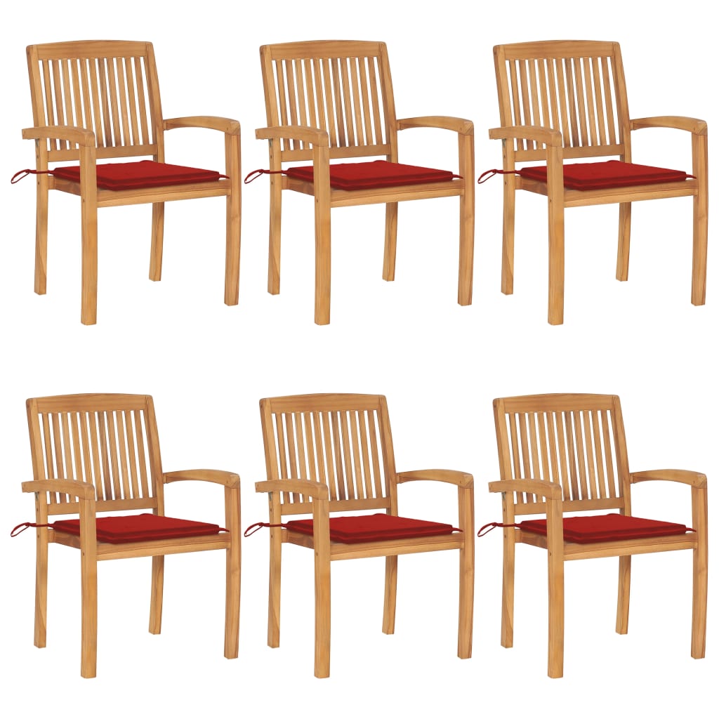 Stacking Patio Chairs With Cushions Solid Teak Wood 3073230