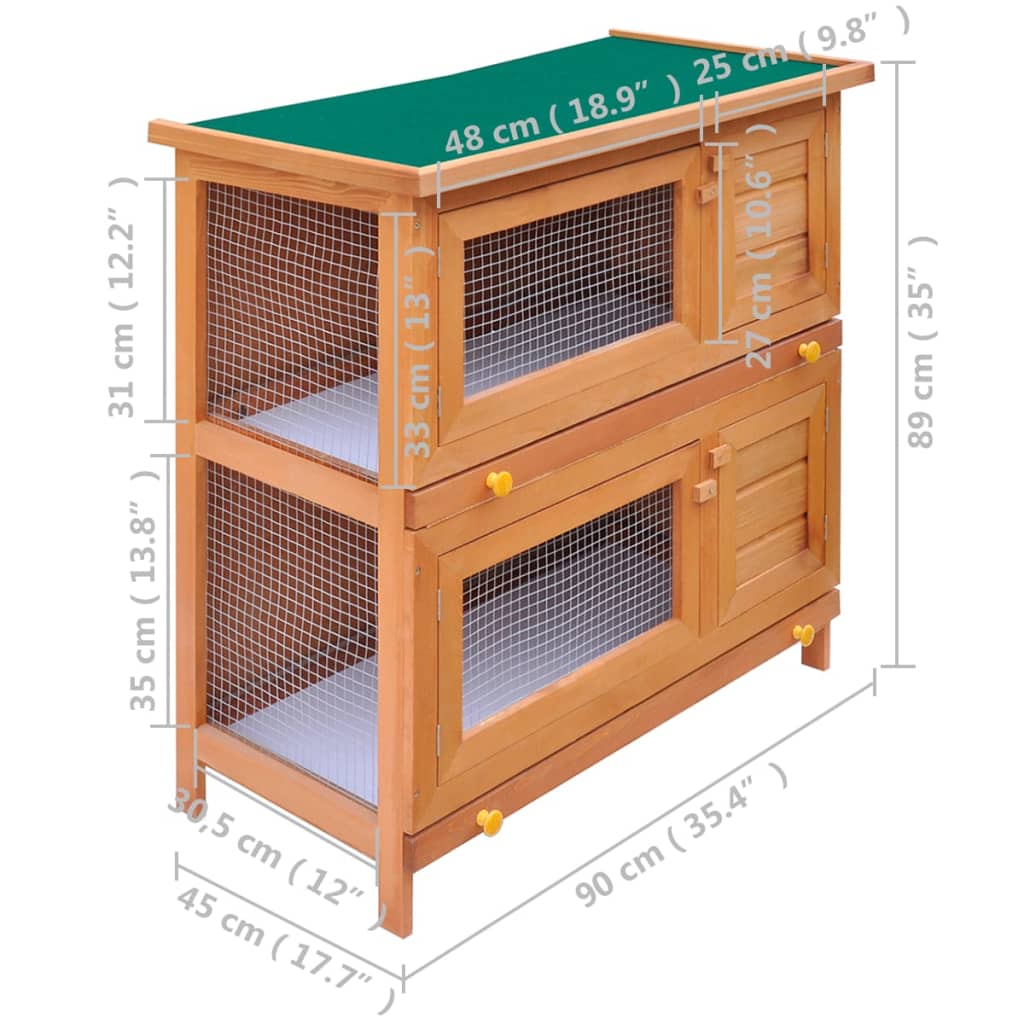Outdoor Rabbit Hutch Small Animal House Pet Cage Doo 171405