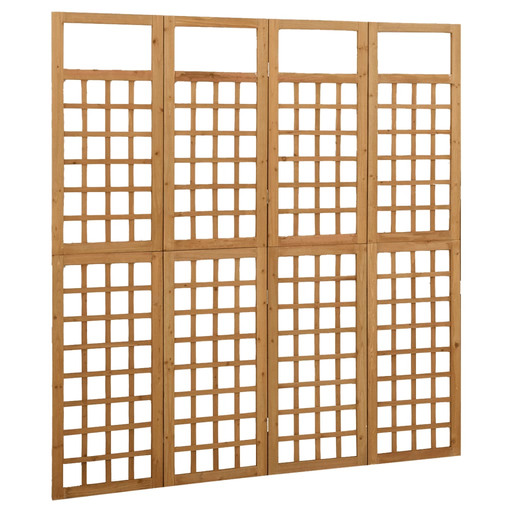 Panel Room Divider Trellis Solid Fir Wood Brown 316478
