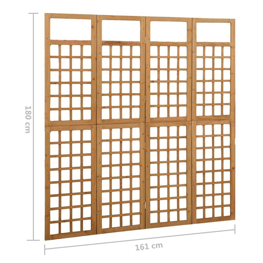 Panel Room Divider Trellis Solid Fir Wood Brown 316478