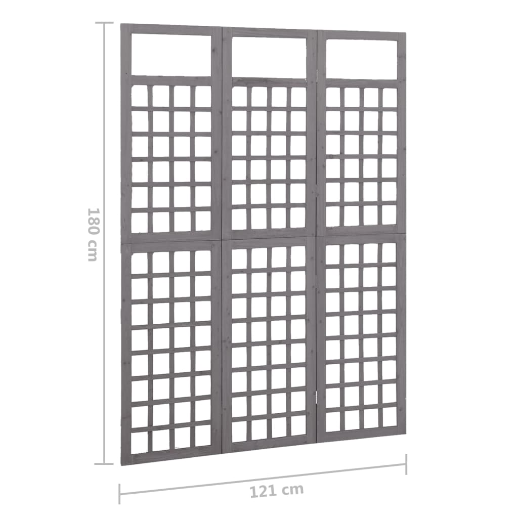 Panel Room Divider Trellis Solid Fir Wood Brown 316480