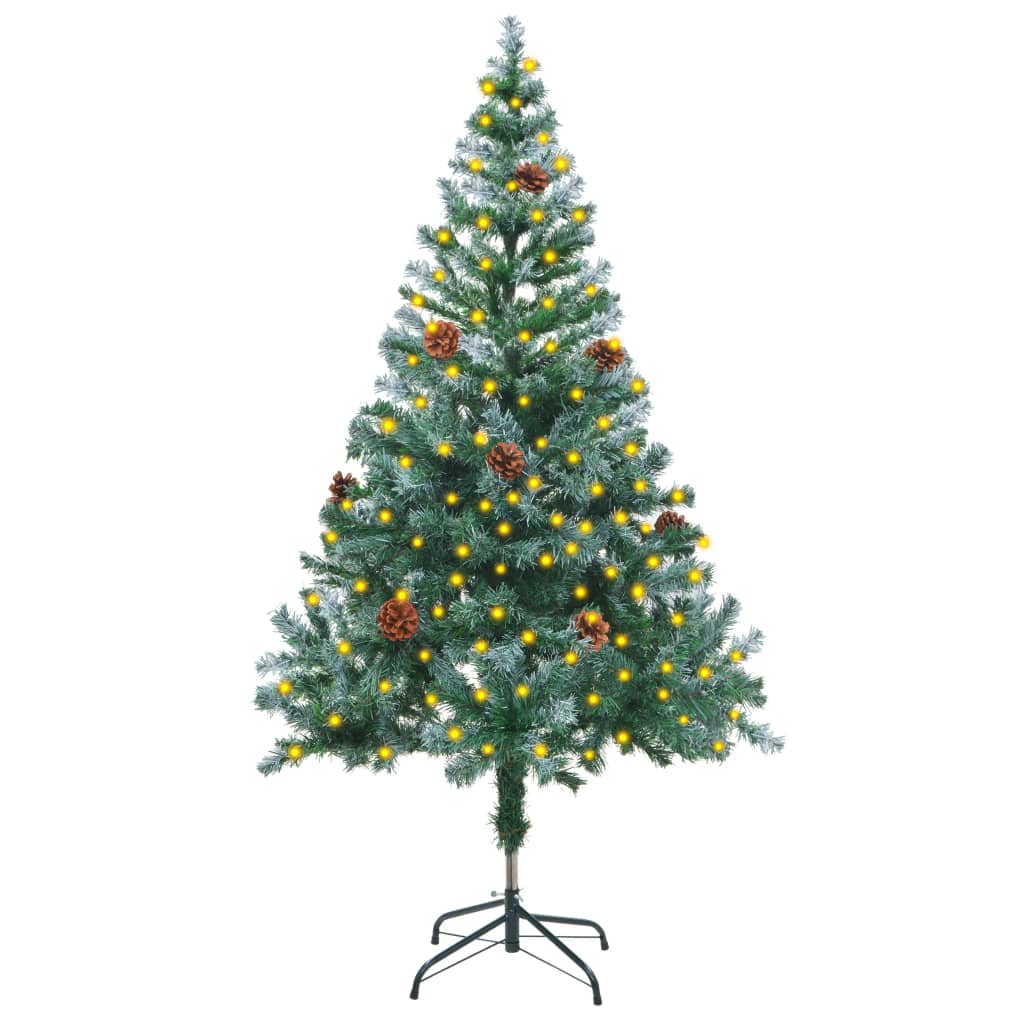 Frosted Christmas Tree With Leds Pinecones 3077441