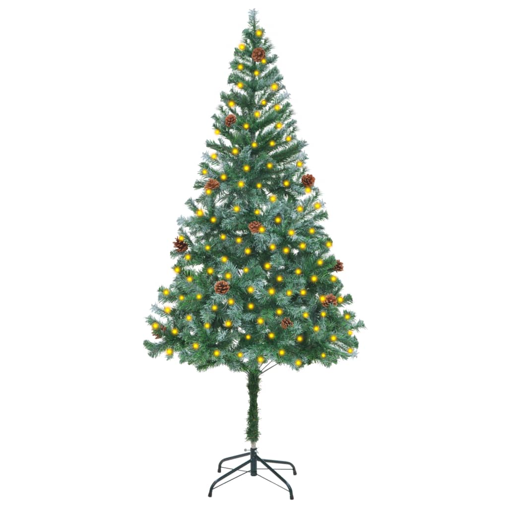Frosted Christmas Tree With Leds Pinecones 3077441