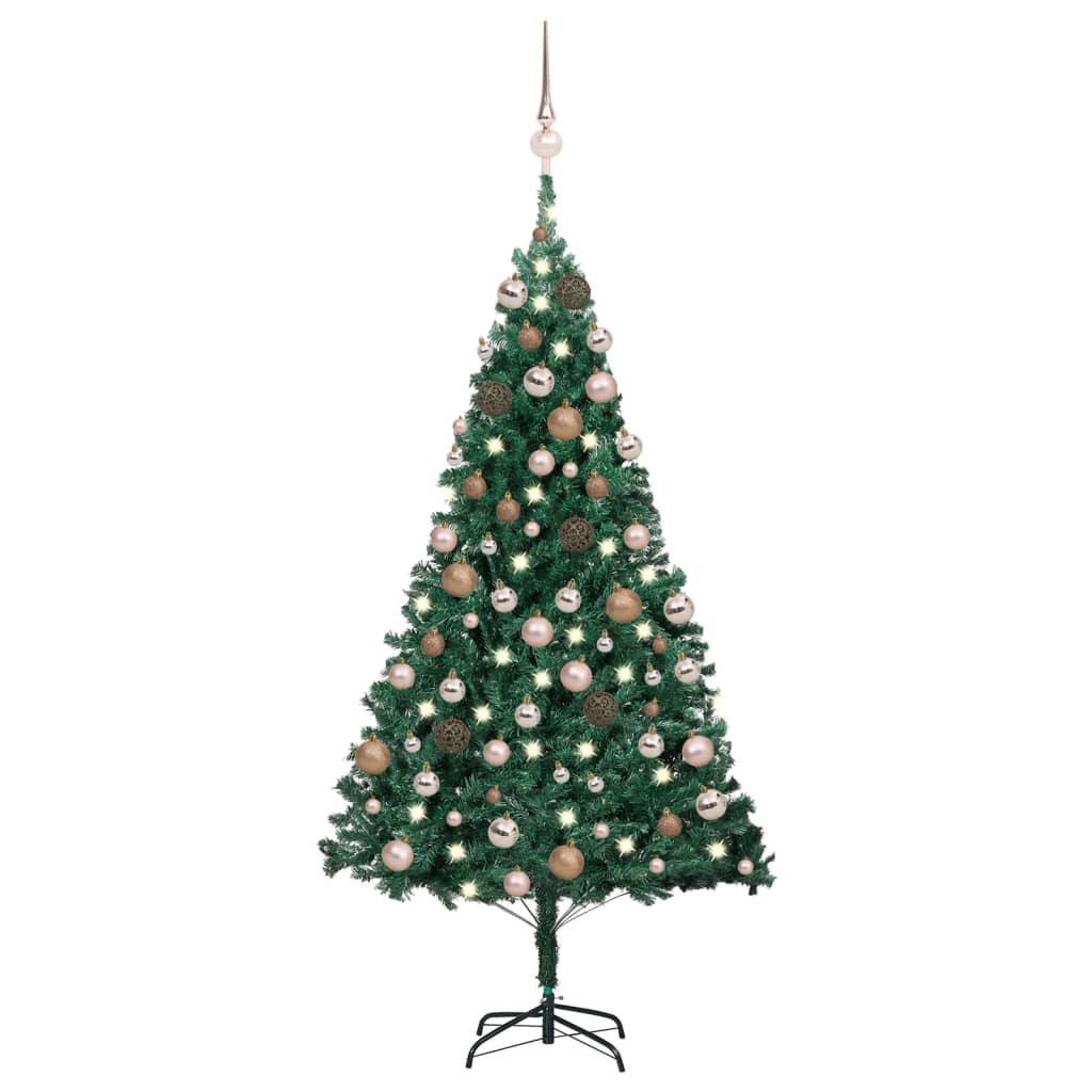 Artificial Christmas Tree With Leds Ball Set Green P 3077620