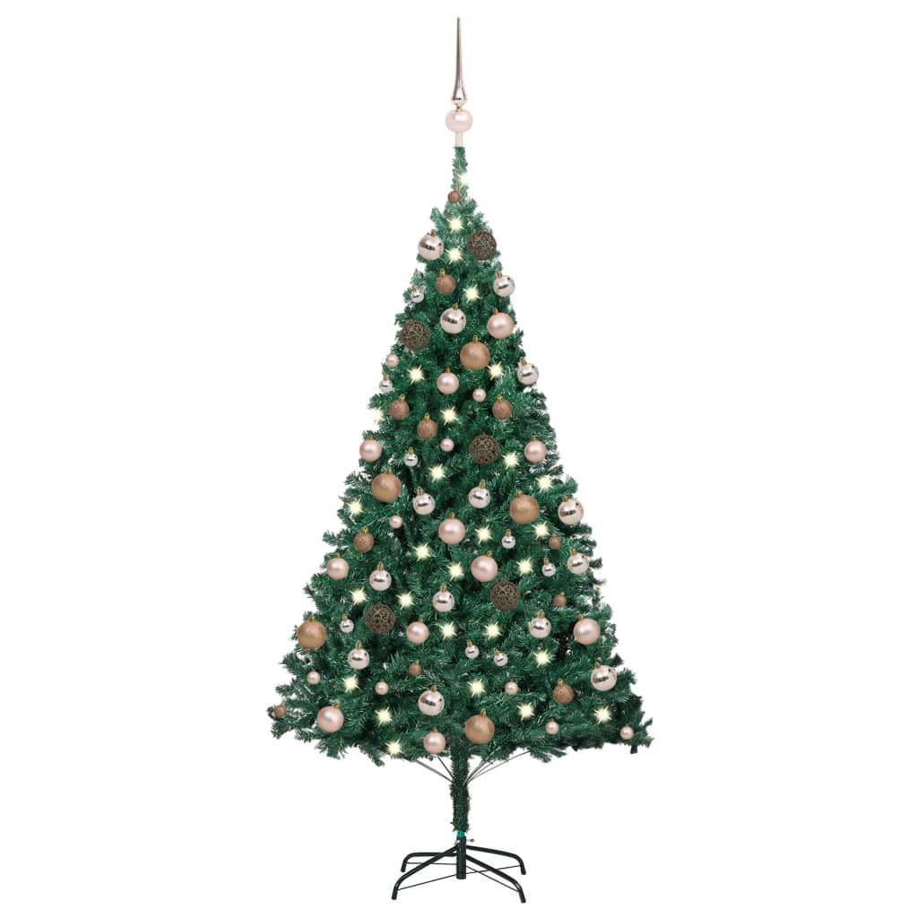 Artificial Christmas Tree With Leds Ball Set Green P 3077620