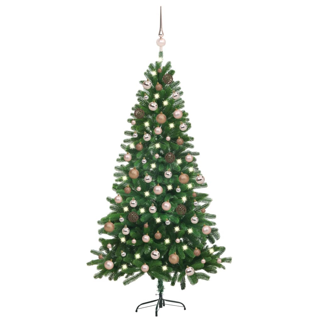 Artificial Christmas Tree With Leds Ball Set Green R 3077640