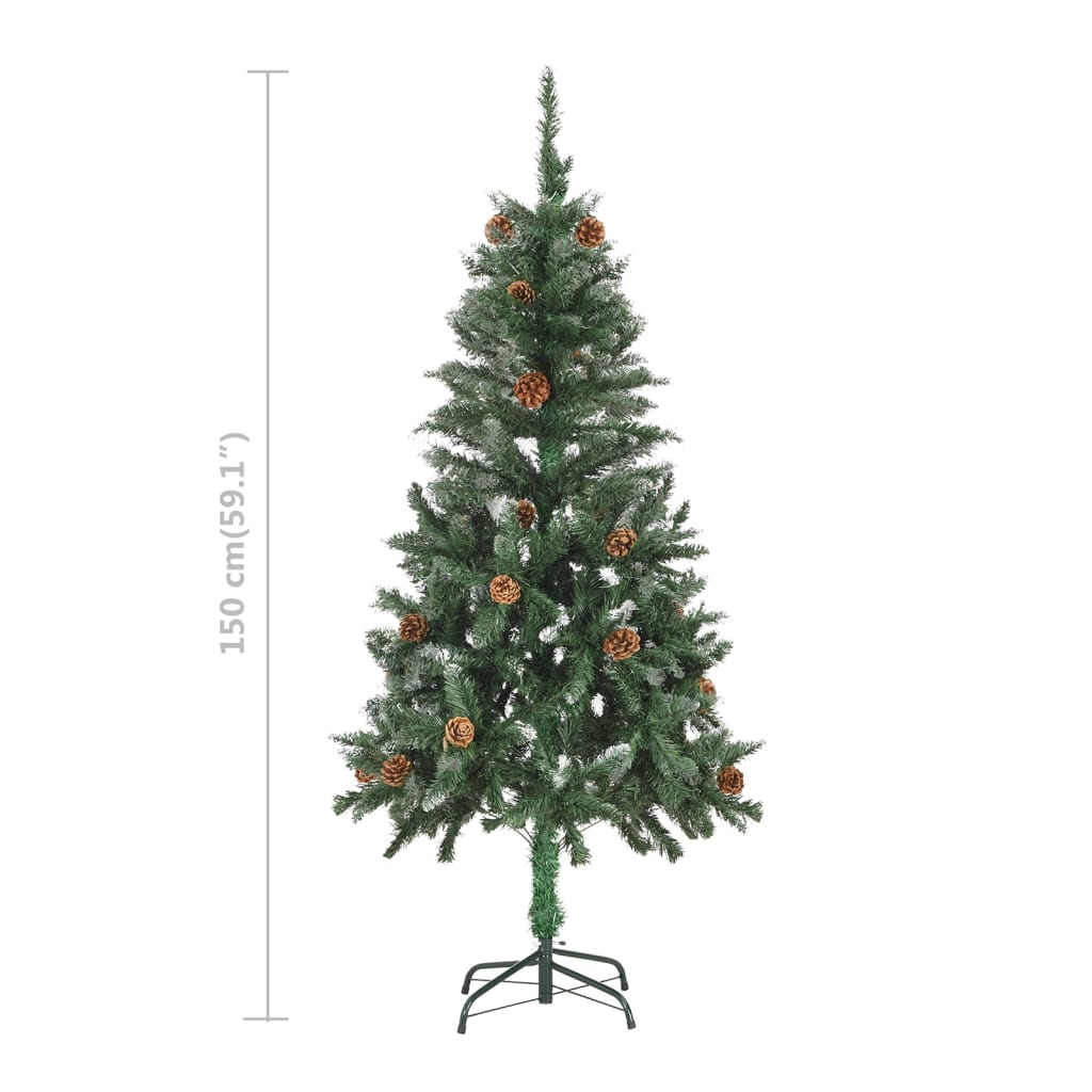 Artificial Christmas Tree With Leds Pine Cones Green 3077743