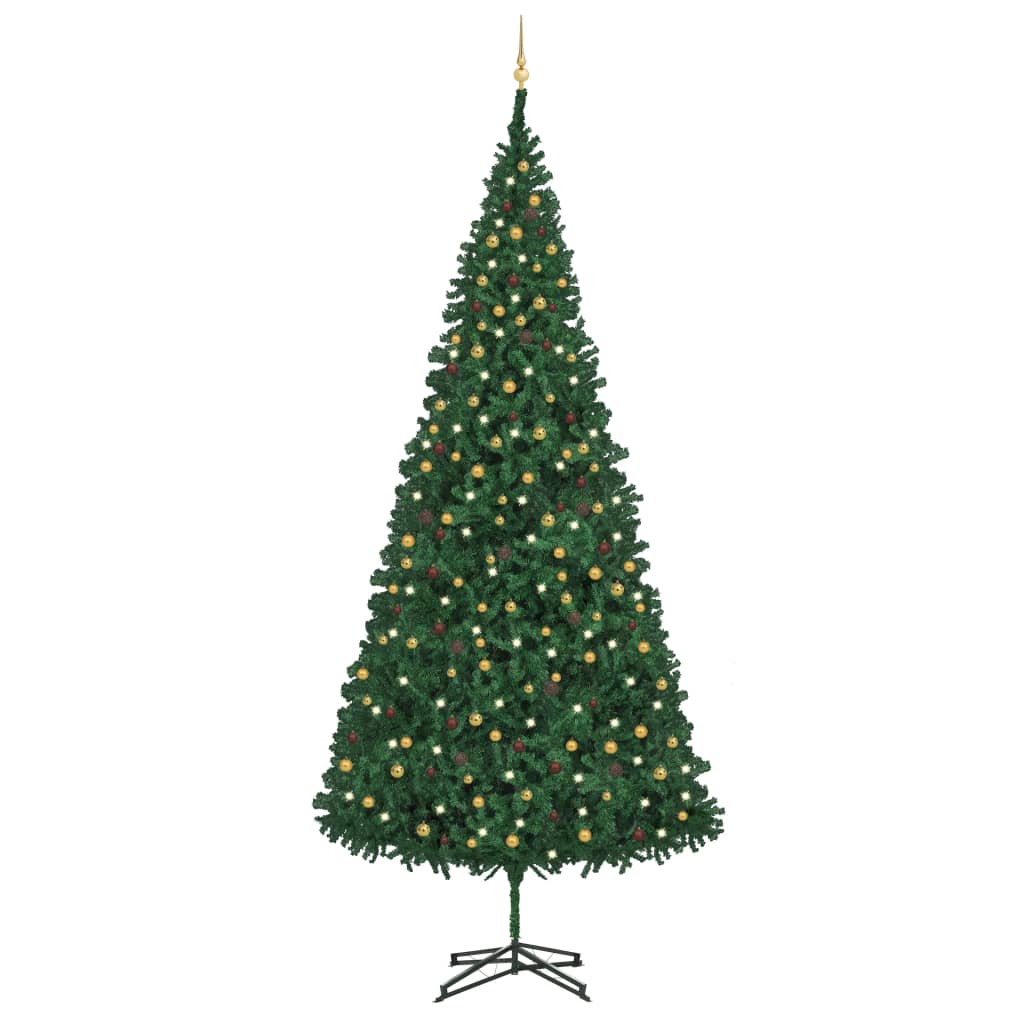 Artificial Christmas Tree With Leds Ball Set Green G 3077792
