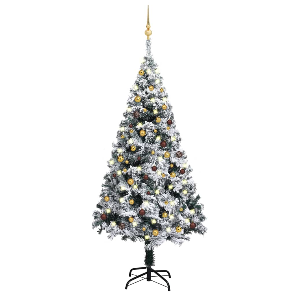 Artificial Christmas Tree With Leds Ball Set Green P 3077820