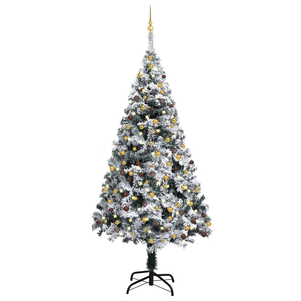 Artificial Christmas Tree With Leds Ball Set Green P 3077820