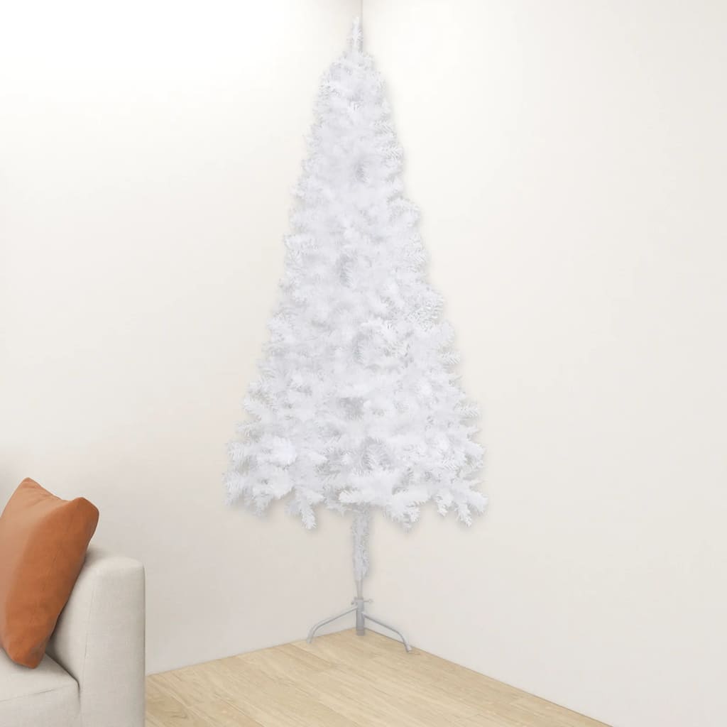 Corner Artificial Christmas Tree With Leds Pvc Green 3077932