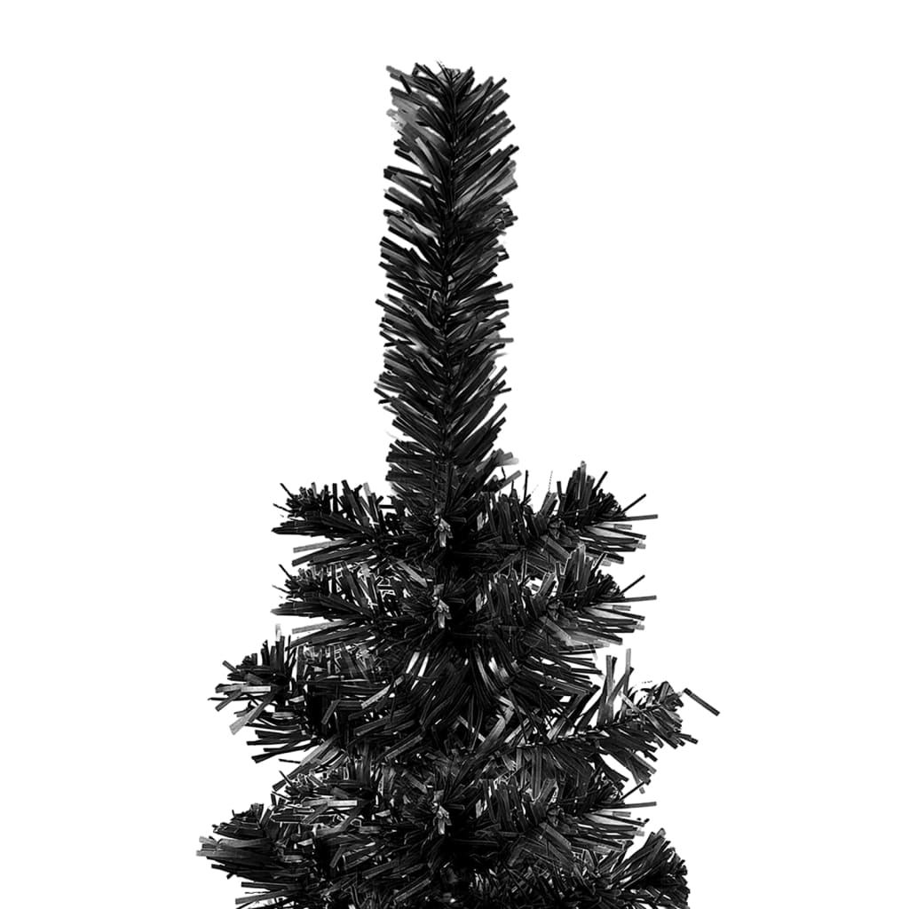 Slim Christmas Tree With Leds Black 3077990