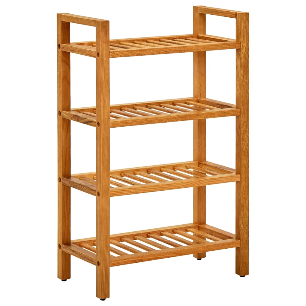 Shoe Rack With Shelves Solid Oak Wood Brown 331745