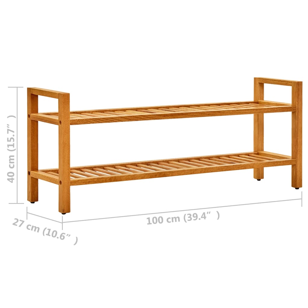Shoe Rack With Shelves Solid Oak Wood Brown 331745
