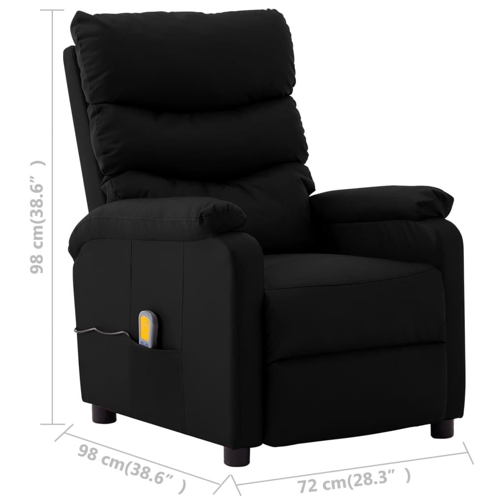 Electric Massage Reclining Chair Faux Leather Black 3073955