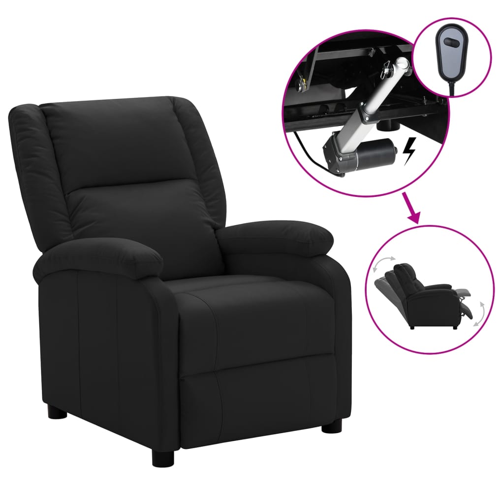 Electric Tv Armchair Faux Leather Black 3073997