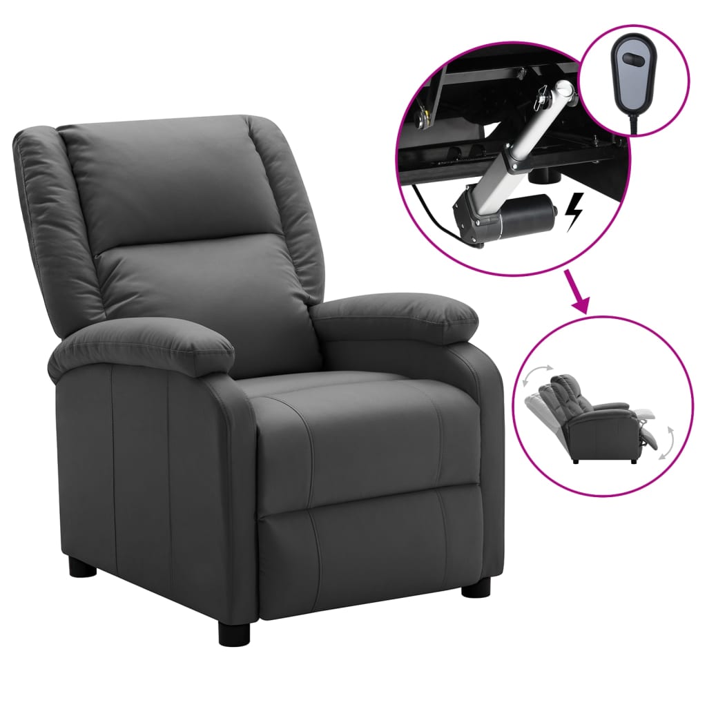 Electric Recliner Faux Leather Anthracite 3074000