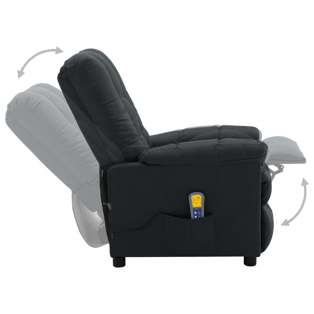 Electric Massage Recliner Light Gray Fabric Grey 3074036