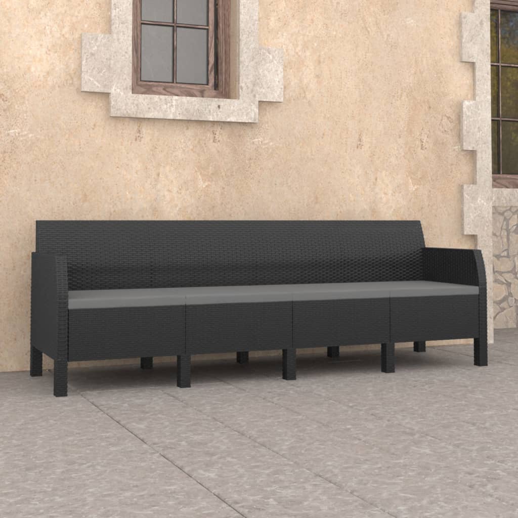 Seater Patio Sofa With Cushions Pp Anthracite 3079669