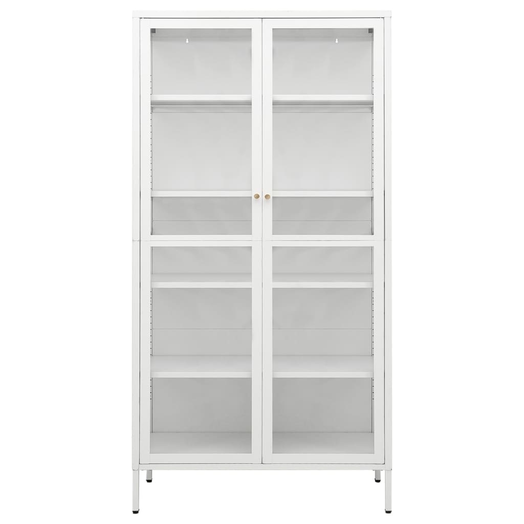 Display Cabinet Steel And Tempered Glass White 336080