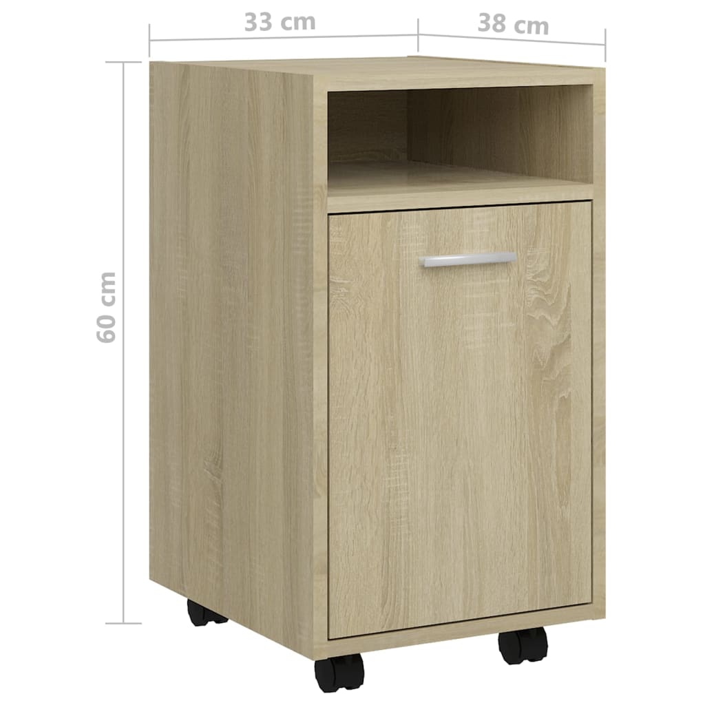 Side Cabinet With Wheels Sonoma Oak Brown 803050