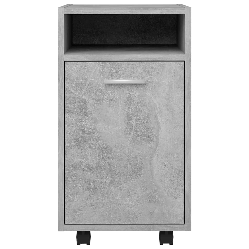 Side Cabinet With Wheels Concrete Gray Grey 803051
