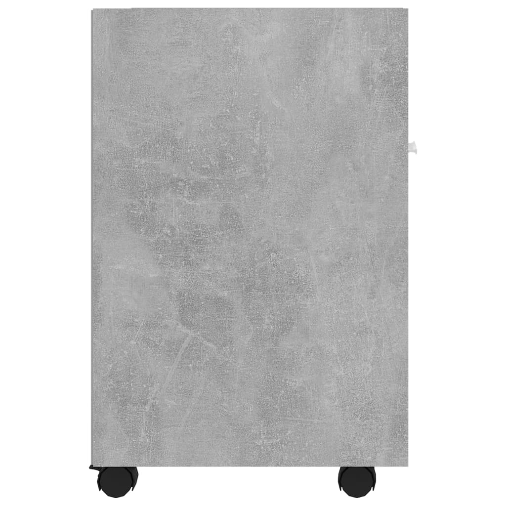 Side Cabinet With Wheels Concrete Gray Grey 803051